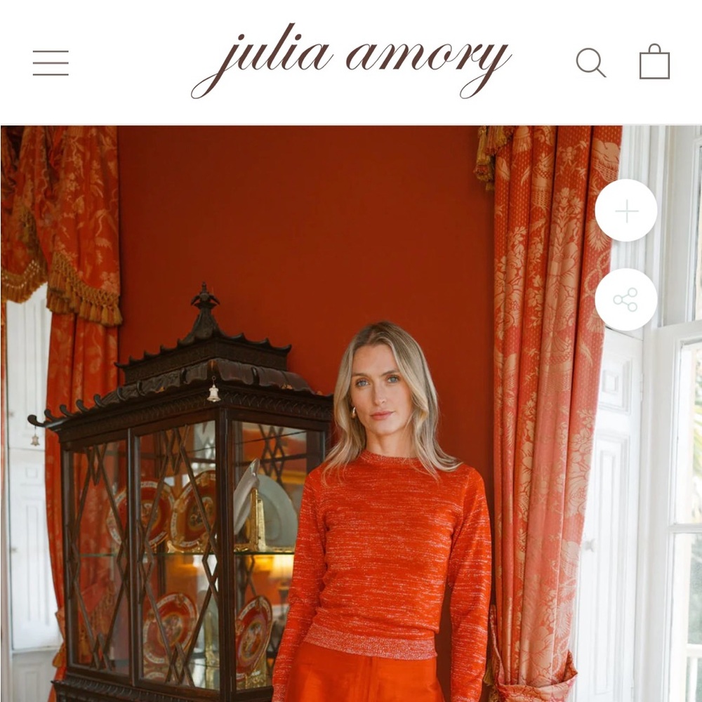 BNWT Julia Amory Metallic Bacall Sweater - in Brick - Size Medium!